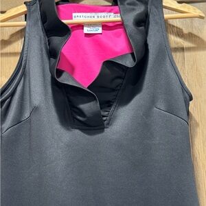 Gretchen Scott Designs Black Sleeveless Cowl Neck Sheath Dress